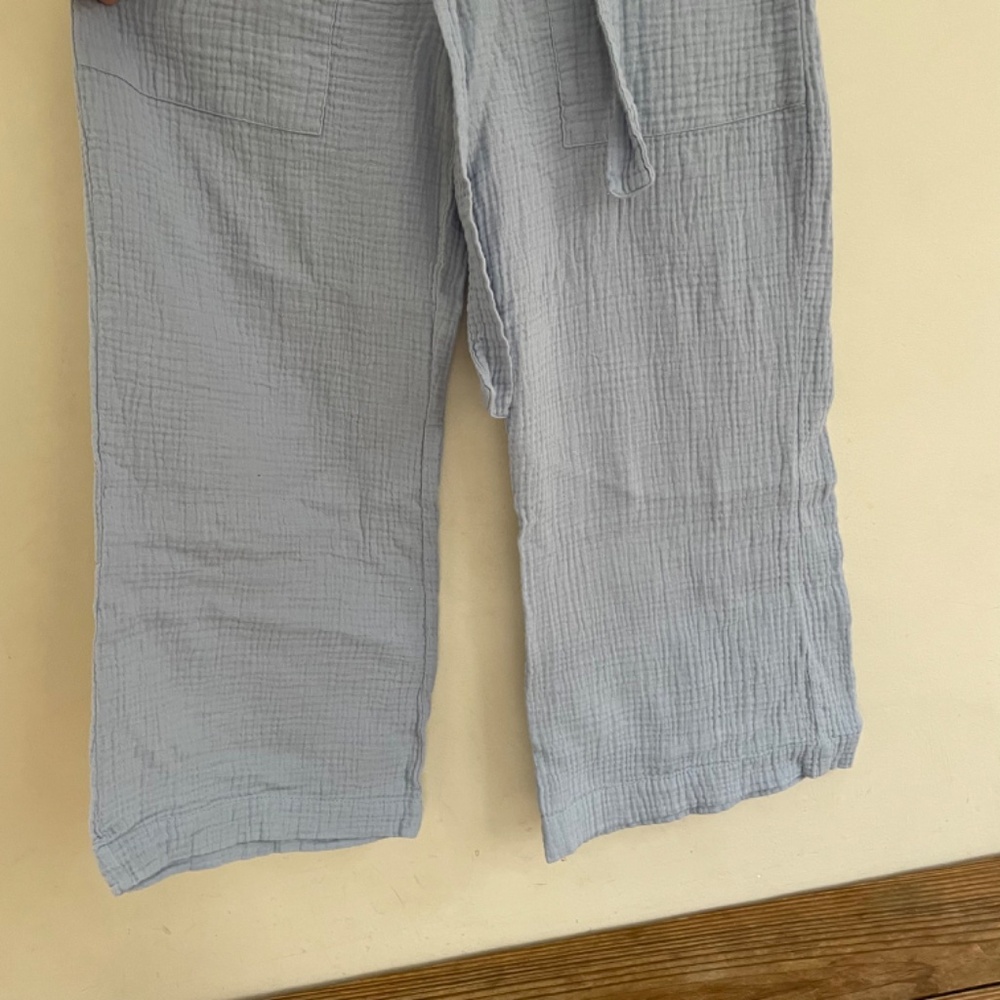 Banjara Anthropologie | Wide Leg Cotton Boho Crop Pants Pastel Baby Blue M - Picture 3 of 7